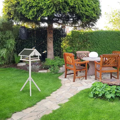 Immagine prodotto di Casetta per uccelli standard con tetto resistente alle intemperie - HBD: 120 x 62 x 55 cm - Casetta per uccelli in legno Pimpelmees Bianco