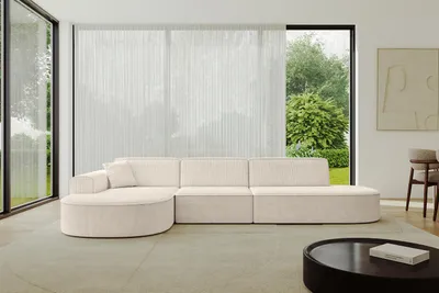 Produktbild von ALTDECOR Ecksofa in L-Form  MARI-L2 - 328x171x79,5 cm  Beige -  Corner Sofa Bett Eckcouch Couch  Wohnlandschaft Cauchsofa
