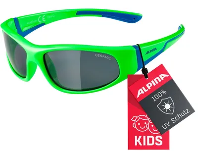Image de Lunettes de soleil ALPINA Flexxy Junior, couleur vert-bleu néon brillant, taille unique