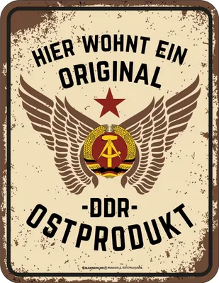 Produktbild von Blechschild 17 x 22 cm, Ostprodukt, Werbeschild RAHMENLOS® Art. 3088
