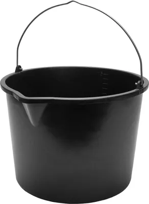 Produktbild von Garronda Baueimer 5 Pack 15 L mit Ausguss – robuster Mörteleimer aus recyceltem Kunststoff mit Metallhenkel, stabiler Putzeimer und Maurerkübel für Baustelle, Garten und Haushalt GD-0168