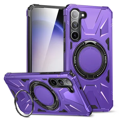 Produktbild von Für Samsung Galaxy S24 Plus MagSafe Schock Magnet Ring Schutzhülle Cover Handy Hülle Tasche Case Lila