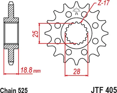 Obrázok produktu pre Reťazové koleso JT JTF405.20RB