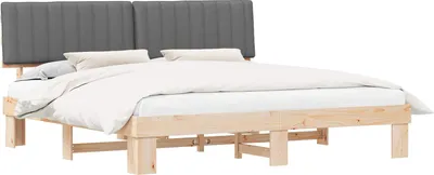 Obrázok produktu pre Rám postele s čalúneným čelom Svetlosivá 200 x 200 cm