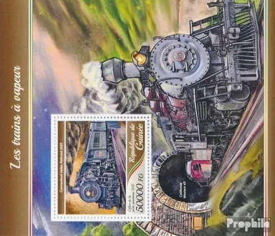 Produktbild von Briefmarken Guinea 2017 Mi Block 2819 (kompl. Ausgabe) postfrisch Dampflokomotiven