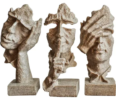Produktbild von Omgoods – Set mit 3 abstrakten Kunstskulpturen für die Wohnraumgestaltung