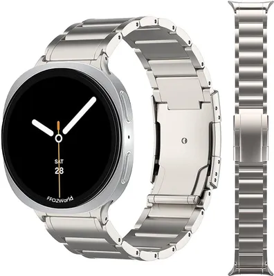 Produktbild von FFO2World Titan-Armband – Für Samsung Galaxy Watch 8 / 8 Classic – Titanarmband mit Sicherheitsverschluss & Kürzungsset – Titan