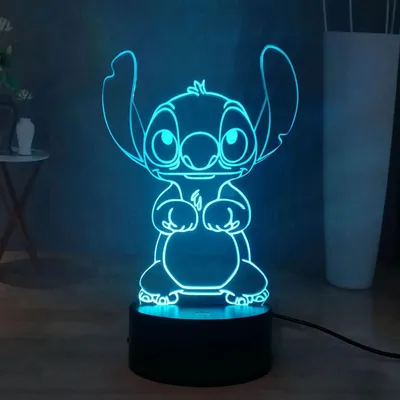 Produktbild von Stitch Lampe, Lilo und Stitch- 3D LED Stitch Nachtlicht intelligente Fernbedienung Tischlampe  Farben für Weihnachten