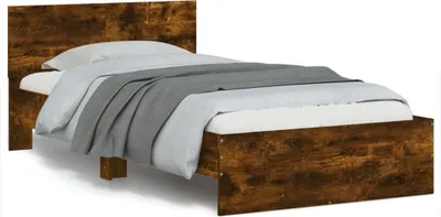 Produktbild von vidaXL Bettgestell mit Kopfteil Räuchereiche 100x200 cm Holzwerkstoff