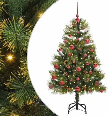Obrázek produktu pro vidaXL Umělý skládací vánoční stromek se šiškami 150 cm