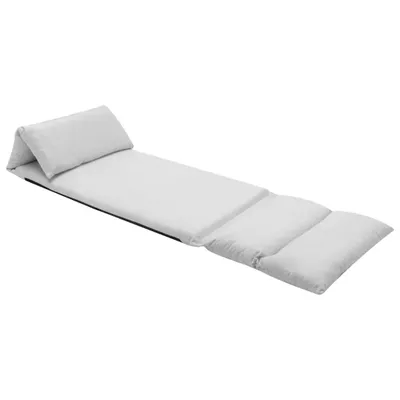 Image de vidaXL Chaise de sol Pliable gris clair microfibre