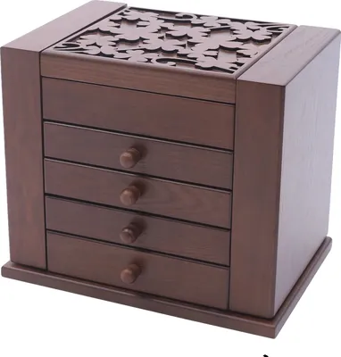 Immagine prodotto di Portagioie, 5 cassetti, design vintage, marrone