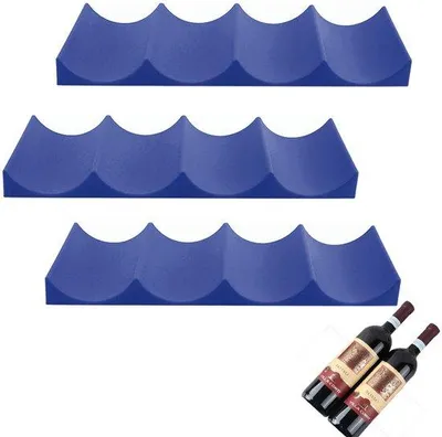 Image de Supports empilables en plastique pour bouteilles, antidérapants – Lot de 3 pour réfrigérateur et rangement, 29,3 x 9,8 x 2,3 cm, capacité jusqu'à 10 bouteilles (diamètre < 7,3 cm)