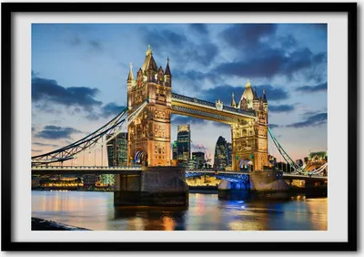 Produktbild von Bild - Bilder - Bilderrahmen - 70 cm x 50 cm - MDF-Rahmen, Wandkunst Tower Bridge London