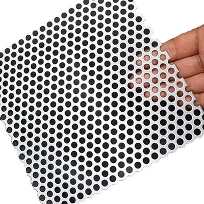 Image de Plaque de protection - Perforée de 5 mm - 30 x 30 cm - Argent - Acier inoxydable