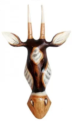 Produktbild von Maske Antilope 50 cm - mit Hörner 70 cm, Holz-Maske aus Bali, Wandmaske