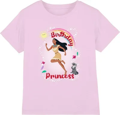 Productafbeelding van Pocahontas - T-shirt "Verjaardagsprinses" voor kinderen, model TV3476 (maat 104) (roze)