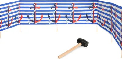 Image de Garronda Plage Paravent 6m de long plus maillet en caoutchouc GAEX001 (bande/ancre, 6 m)
