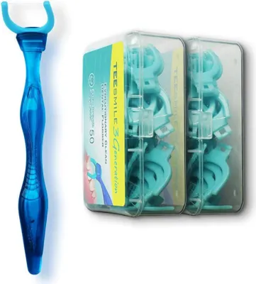 Produktbild von TEEsmile Evolutionary Clean Zahnseidenhalter + 100 Extra-Reißfeste Aufsätze