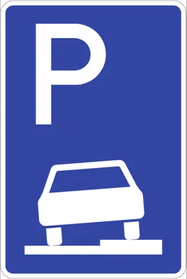 Produktbild von Verkehrsschild VZ315-55, Parken halb auf Gehwegen rechts, Alu, RA1, 420x630 mm