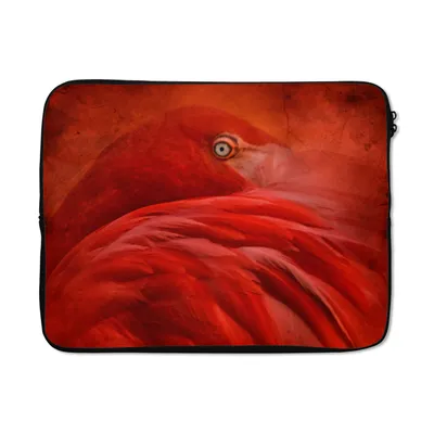 Produktbild von MuchoWow® Laptop Hülle 17 Zoll Laptoptasche Tropisch - Vogel - Rot - Tiere - Zipper - Schutzabdeckung