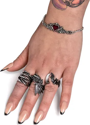 Obrázek produktu pro Alchemy Gothic Ring Uni Lunatious silberfarben Gothic, Rockwear Hartzinn L-XL