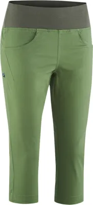 Damen 3/4 Kletterhose in grün von Edelrid; Modell "Wo Dome"; mit elastischem Bund und zwei Taschen.