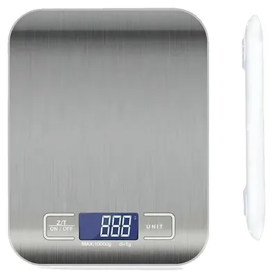 Obrázek produktu pro Digitální kuchyňská váha, vysoce přesná, s LED displejem, bílá, kapacita 5 kg, rozlišení 1 g