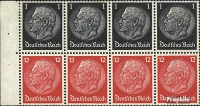 Produktbild von Briefmarken Deutsches Reich 1937 Mi Hbl90 postfrisch Hindenburg WZ 4