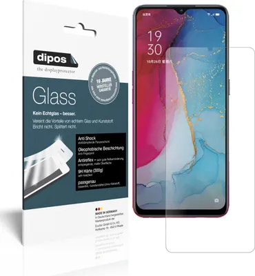 Produktbild von 2x Schutzfolie für Oppo Reno3 matt - Anti-Shock 9H Folie dipos Glass Kunststoffglas