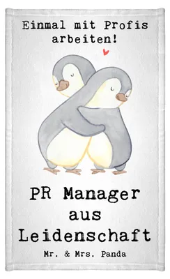 Produktbild von Mr. & Mrs. Panda Handtuch PR Manager Leidenschaft - Weiß - Geschenk, gäste wc, Gästetuch, Klein, Frotteetuch, Gäste-WC
