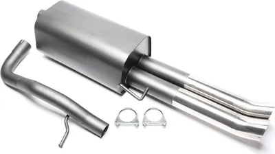 Image de Echappement sport 2x76mm DTM haut rond pointu avec ABE pour Audi A4 8D B5