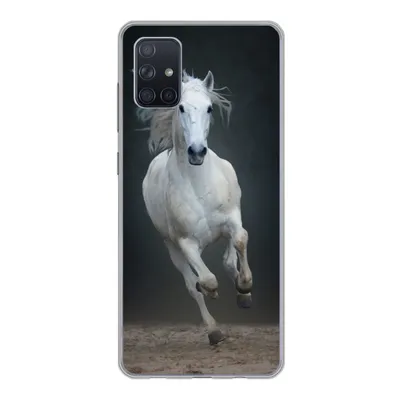 Produktbild von MuchoWow® Handyhülle Schutzhülle Hülle für Samsung Galaxy A71 Pferd - Pilz - Sand Silikon Softcase Handy Hülle - Kartenbesitzer
