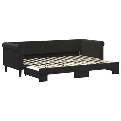 Immagine prodotto di vidaXL Divano letto estraibile nero 80x200 cm Velluto