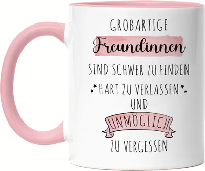 Produktbild von Großartige Freundinnen Sind Schwer Zu Finden Tasse Rosa Dankeschön Geschenk Hart Zu Vergessen