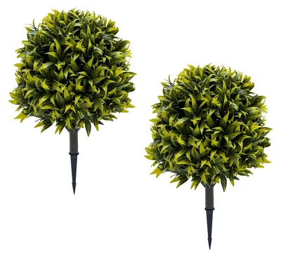 Zdjęcie produktu dla Sztuczne drzewko topiary, odporne na promieniowanie UV, łatwa w pielęgnacji dekoracja, 2 sztuki