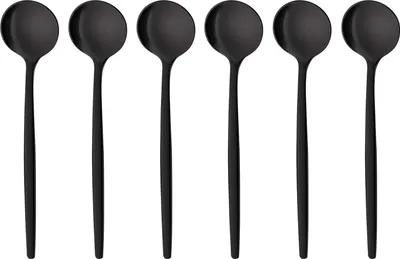 Produktbild von schwarz, 6 Stück, Espresso Löffel aus Edelstahl, spülmaschinengeeignet, kleiner Löffel