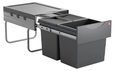 Immagine prodotto di Cestino Hailo 3641522 Tandem salvaspazio 2x 18 litri grigio scuro