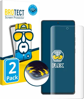 Produktbild von 2x BROTECT Fullscreen Schutzfolie für Motorola Edge 40 Pro Displayschutz Folie Fullcover Klar Transparent