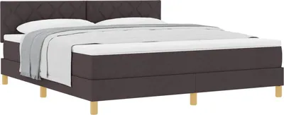 Immagine prodotto di Letto a molle con materasso marrone scuro 180 x 200 cm in tessuto