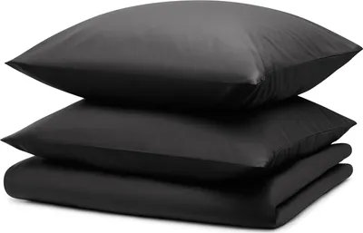 Produktbild von Blumtal Bettwäsche 155x220cm + 2x Kissenbezug 80x80cm - Mikrofaser Bed Sheets 155x220cm - 3-er Set Bettwäsche Dunkelgrau