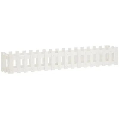 Obrázok produktu pre vidaXL Vyvýšené lôžko Picket Fence Design White 200x30x30 cm Masívne borovicové drevo