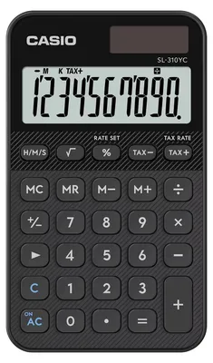 Zdjęcie produktu dla Casio SL-310YC, Kieszeń, Podstawowy kalkulator, 10 cyfr(y), Bateria/Energia słoneczna, Czarny