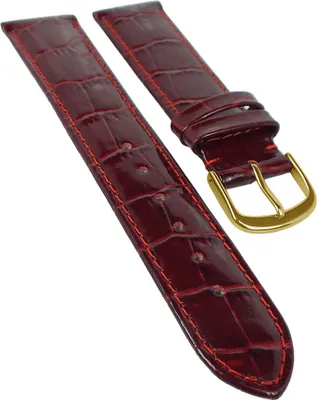 Produktbild von Uhrenarmband Kalbsleder Weinrot glänzend Herzog 20337G, Stegbreite:20mm
