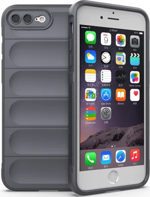 Produktbild von iPhone 8 Plus Hülle, Weich TPU Silikon Stossfest Anti-rutsch Schutzhülle für iPhone 8 Plus/ 7 Plus Dunkelgrau