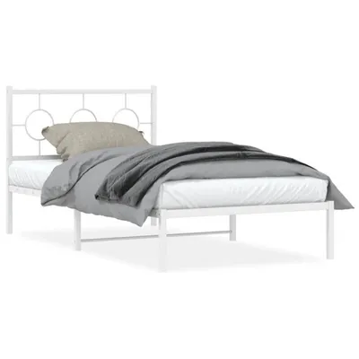 Produktbild von vidaXL Bettgestell mit Kopfteil Metall Weiß 100x200 cm