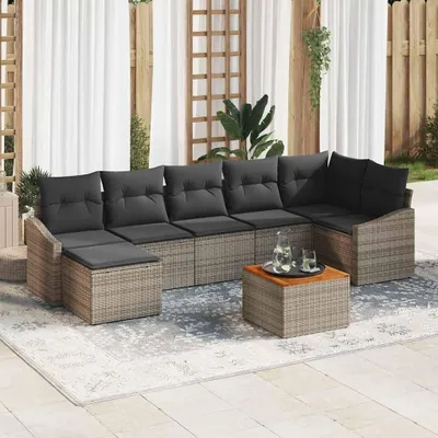 Productafbeelding van Maison Exclusive - Set van 8 tuinbankkussens, grijs, van polyrotan