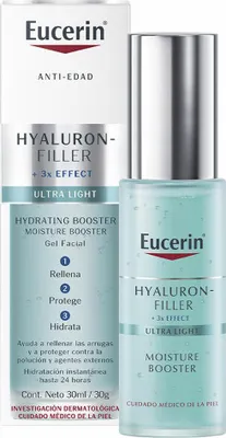 Produktbild von Eucerin Hyaluron-Filler Moisture Booster, Frauen, Hautalterung, trockene Haut, Reife Haut, Jeder Hauttyp, Feuchtigkeitsspendend, Aqua, Alcohol Denat, Butylene Glycol, Glycerin, Sodium Hyaluronate, PEG-40 Hydrogenated Castor...