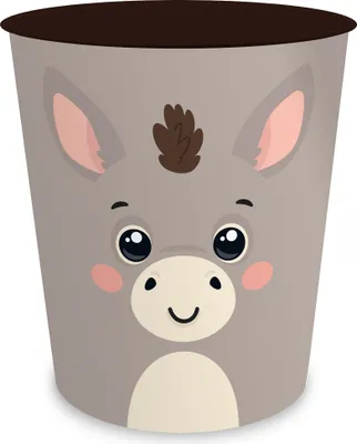 Produktbild von itenga Papierkorb Tiermotiv - ESEL - Kawaii Design- ca 11 Liter