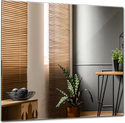 Produktbild von Decormat Spiegel – Rahmenloser Wandspiegel - Badezimmerspiegel Rechteckig Glas - 50 cm x 50 cm